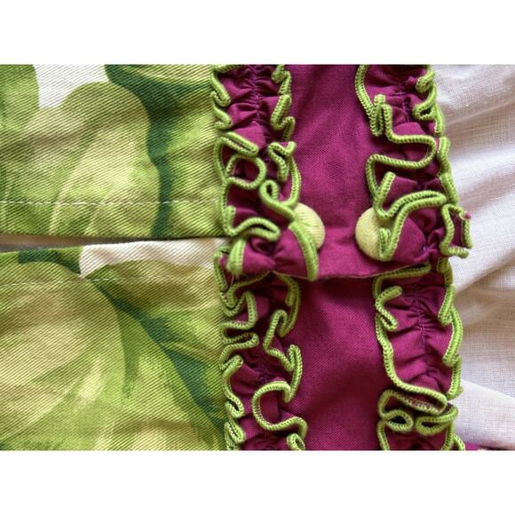 Trish Scully Girls Toddler Dress 6 Purple Green Floral Cotton Tiered Ruffle VTG - Picture 7 of 12
